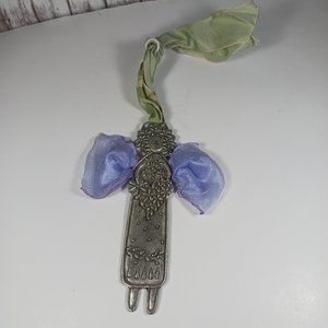 Cynthia Webb Pewter Bookmark Wall Hanging Woman "She Carries Flowers..."